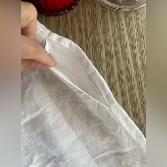 NWT  Boden Pants US 8P Long Linen Wide Leg White Womens Casual drawstring Button - Picture 7 of 16